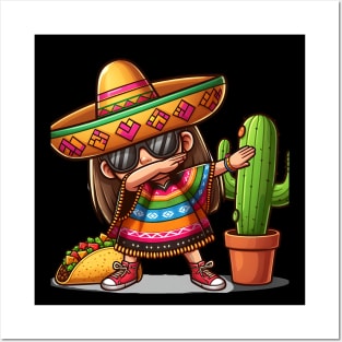 Celebrate Cinco de Mayo with our Dabbing Mexican  GIRL Posters and Art